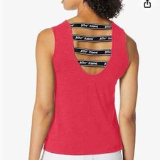NWT BETSEY JOHNSON Women's Logo Band Cutout Muscle Swing Tank Tank Cherry Small