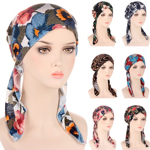 Frauen Krebs Kopftuch Chemo Haarausfall Hut Turban Vorgebundene Kopfbedeckung☆ - Bild 4 von 63