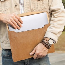 Leather Laptop Bag Sleeve Case For Macbook Pro Air M4/M3 13 14 16 inch Notebook