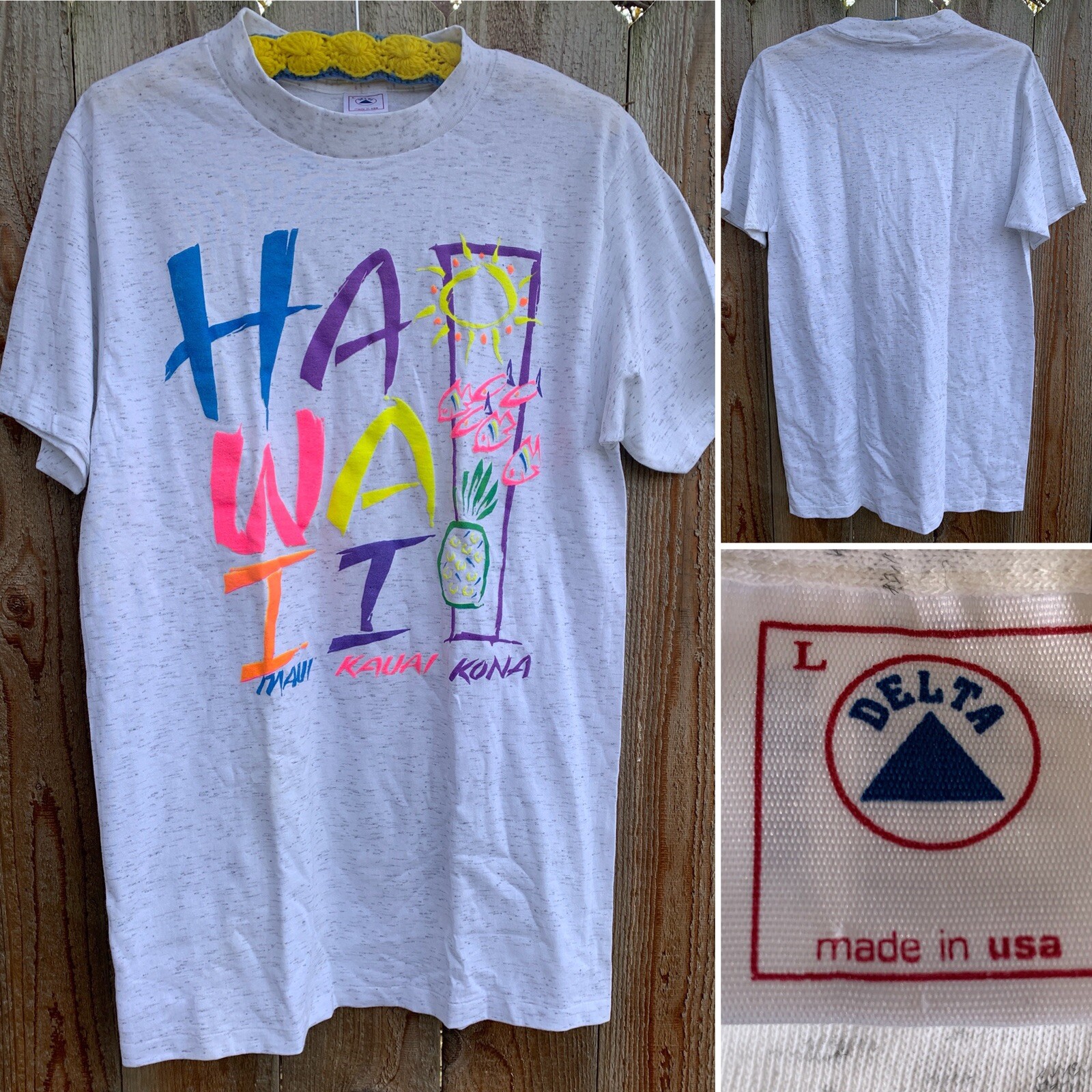 Vintage Hawaii Maui Kauai Kona T-Shirt 80s 90s Ne… - image 2