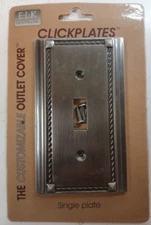 E.L.K. Lighting "Antique Platinum" Color Single Plate Light Switch Cover #2501