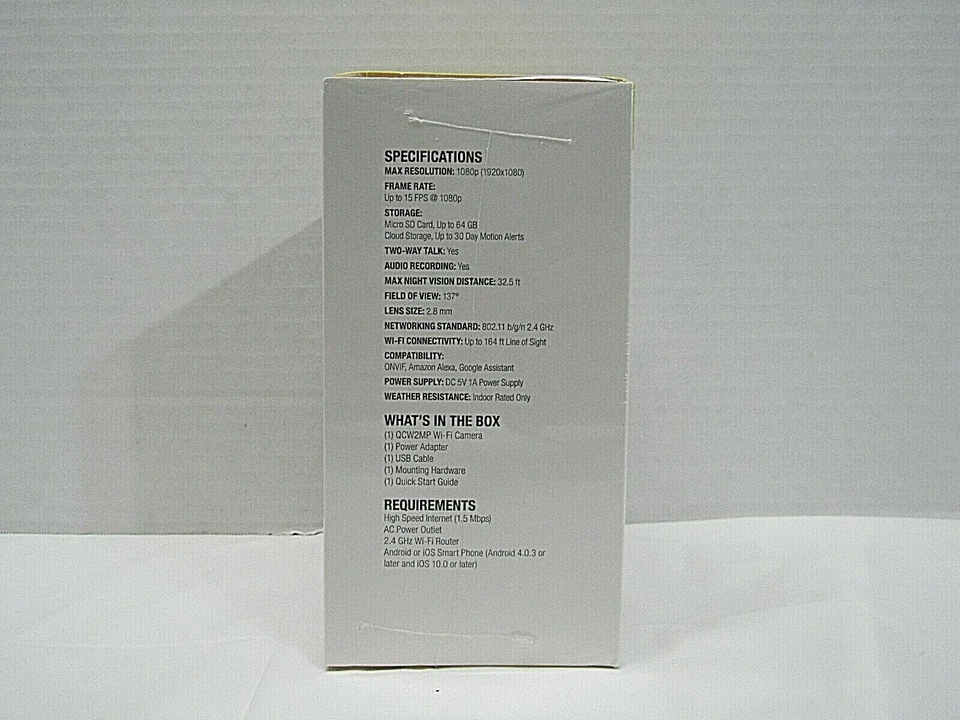 New Q-See QCW2MP Wi-fi 1080P Home Mini Cube Surveillance Camera W/ Night Vision - Image 4 of 4