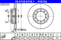 Bremsscheibe Ford T. Transit 2.2-3.2 Tdci 06-14 RWD