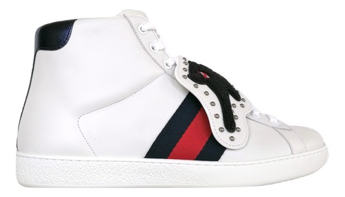 GUCCI scarpe sneaker alta ace patch PANTERA pelle bianca 503002 0FI10 9060  | eBay