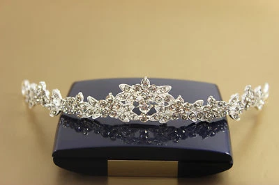 Diadem Tiara Haarreif Hochzeit Strass silber B500