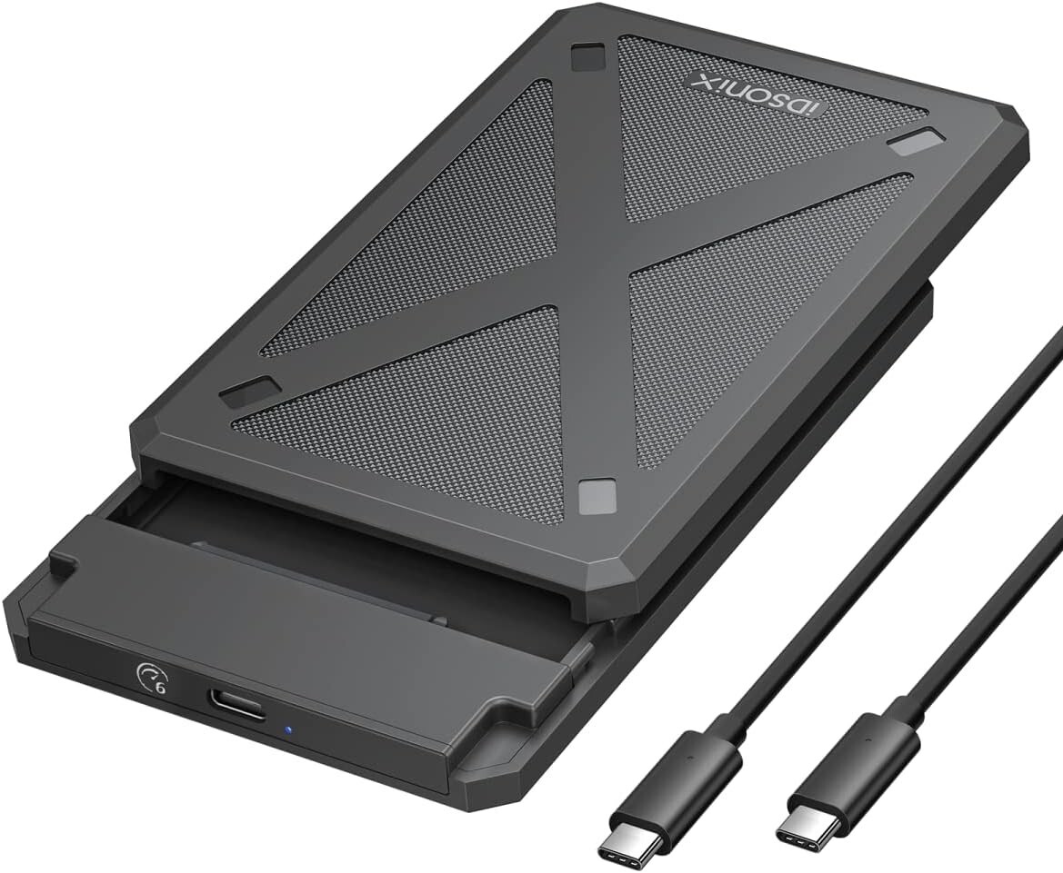 2.5 inch Hard Drive Enclosure, 6Gbps USB C 3.1 to SATA III Tool-Free for Samsung