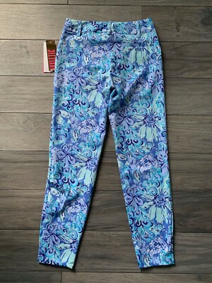 Lilly Pulitzer CAMERON PANTS, SALTWATER BLUE, SUNS OUT FUNS OUT