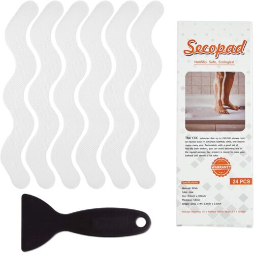 USA Patented Anti Slip Shower Stickers 24 PCS Safety Bathtub Strips Adhesive