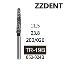 100 TR-19B Black Super Coarse Large Taper Round End High Speed FG Diamond Burs
