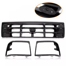For Ford F-150 F-250 F-350 Bronco 1992-1997 Grille Headlight Bezel Kit Black For Ford F-150 F-250 F-350 Bronco 1992-1997 Grille Headlight Bezel Kit Black