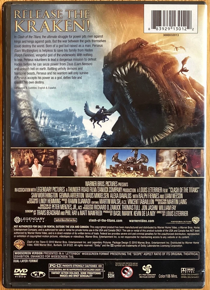 Clash of the Titans & Wrath of the Titans, two DVDs with Sam Worthington Foto 2 de 4
