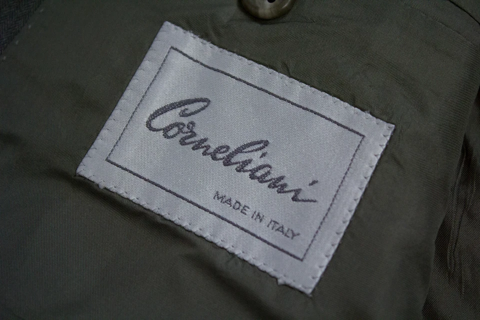 CORNELIANI Wool Silk Windowpane Blazer, Size US 40L, EU 98 - Image 2 of 4