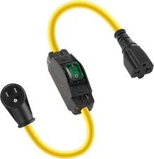 Kanayu 6.6FT SJTW 12AWG Outdoor Waterproof Extension in-Line On/Off 