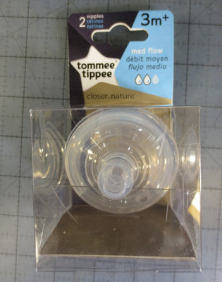 Tommee Tippee Closer To Nature Baby Bottle Nipples Medium Flow 3m+ - 2pk NEW!!!