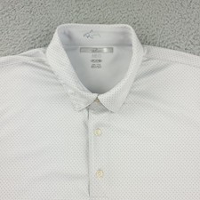 Greg Norman Polo Shirt Mens 2XL White Gray ML75 PlayDry Golf Print