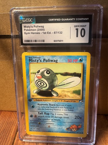 Misty's Poliwag (1st Edition) graded CGC 10 for sale on eBay