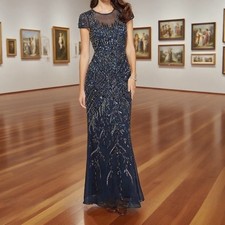 Mother of Bride Dress Print Sleeveless V-Neck Floor Length Flower Customized HOT