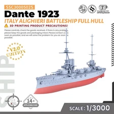 Military Model Kit Italy Dante Alighieri Battleship 1923 Full Hull