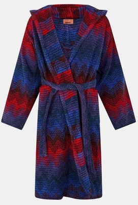 Missoni Starlight Red Blue Hooded Bathrobe Large Rrp £370 #AS900
