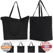 Koolmox 6-Pack 22x16x7.8" Heavy Duty Canvas Tote Bag w/ Zipper, Reinforced Handl