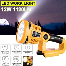 12W 1120LM LED Flashlight Work Light for DeWalt 20V MAX DCB205 Li-Ion Battery