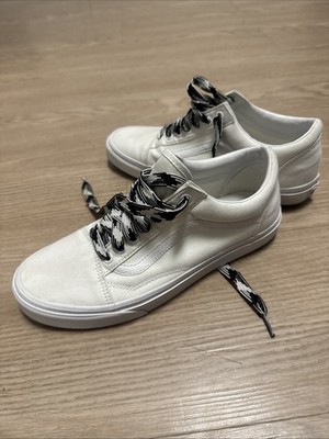 Vans Men's 508731 Old Skool Canvas Low Athletic Skate Shoe White Size 9M