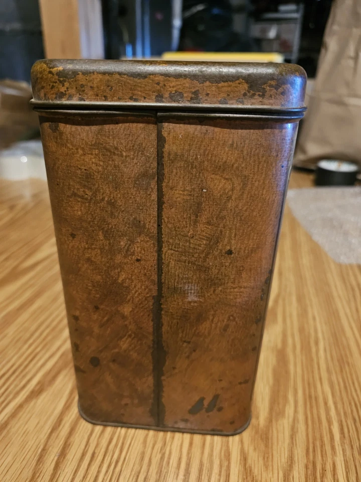 VINTAGE TIN--CRYSTAL CANE REFINED BROWN PURE CANE SUGAR  9"X6"X5", GOOD COND. - Image 4 of 4