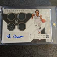 2019-20 Panini Chronicles Quad Relic Rookie Auto #RC-NCL Nicolas Claxton #86/99