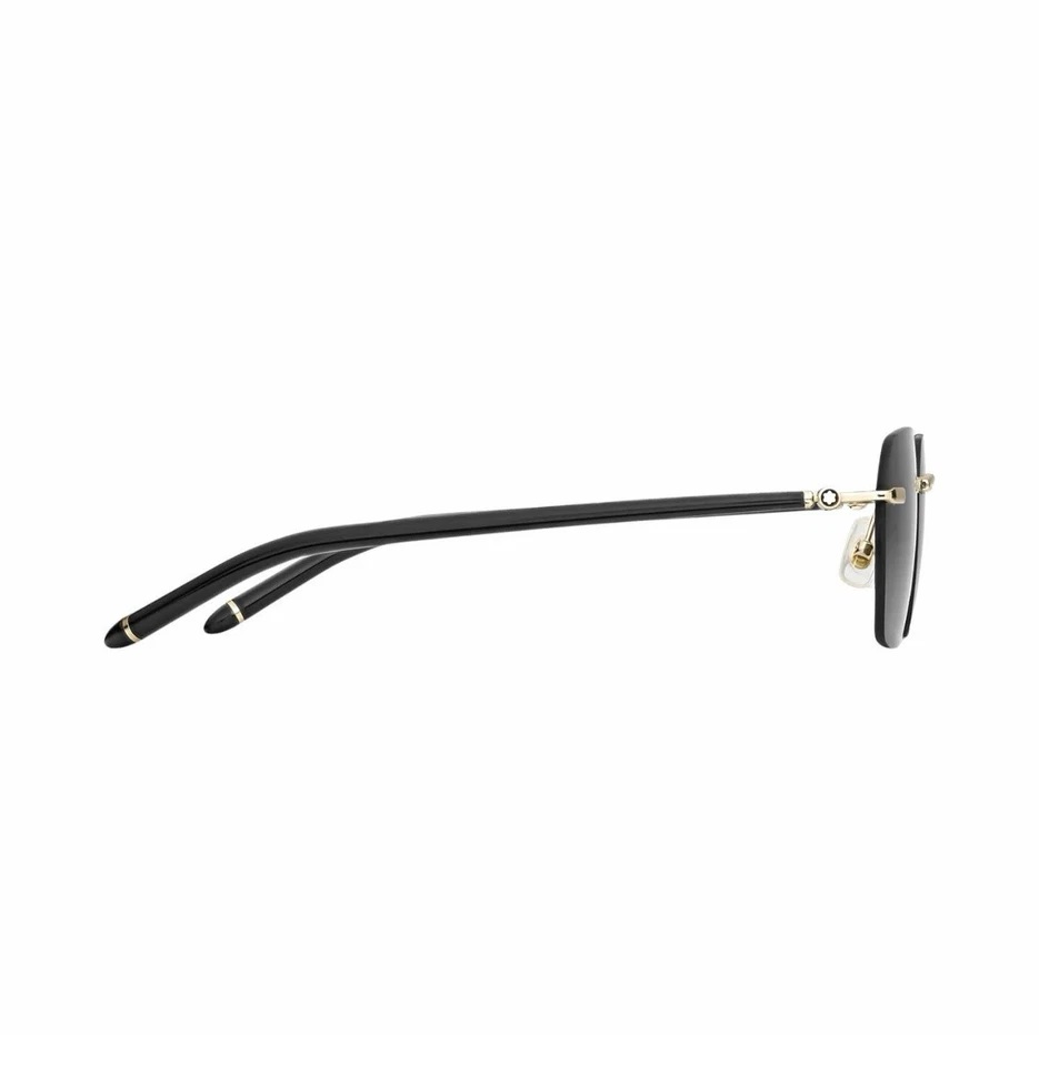 Gafas de sol Montblanc cuadradas sin montura con marco de metal plateado gafas de lujo - Imagen 3 de 4