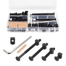 Crib Screws Hardware Replacement Kit - 16 Set Baby Bed Frame One Size, Black