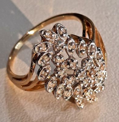 Eleganter Vintage 14k Gelbgold zartes Design Damen Cocktail Ring Gr. 5,5  