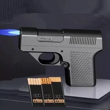 New Gas Lighter Universal Clip Gun Type Butane Three Capacity Cigarette Holder