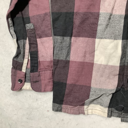 Hollister Relaxed Fit Shirt Size Small Maroon Black Mens Flannel Long Sleeve - Picture 3 of 8