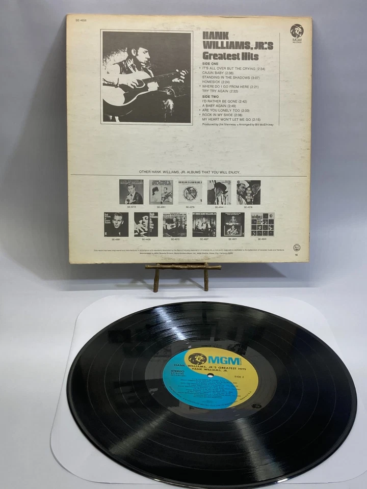 Hank Williams Jr Greatest Hits Vintage Vinyl LP 1969 MGM Record ST-93190 - Image 4 of 4