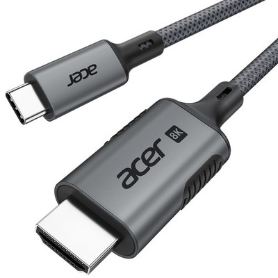 Acer USB C auf HDMI 2.1 Kabel 8K@60Hz 2m, 4K@240/144/120Hz Typ C grau