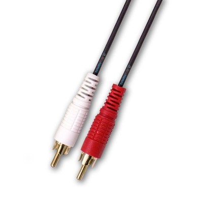 SatelliteSale 2 Male to 2 Male RCA Audio Stereo Composite Cable Black (100 feet)