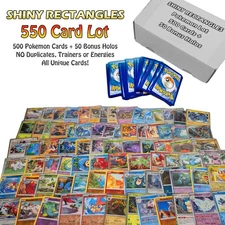 500 Pokemon Card Lot + 50 Holo, Rares, Reverse Foils - Gift Box Bulk Collection