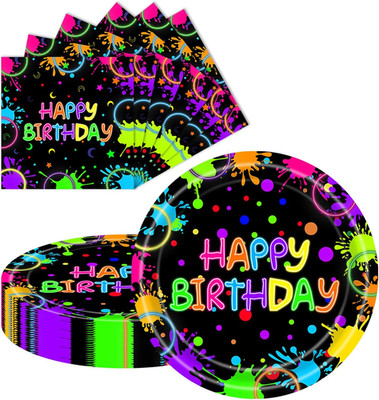 Partygeschirr Geburtstag Pappteller and Servietten,Partyteller 23cm 20 pcs & Ser