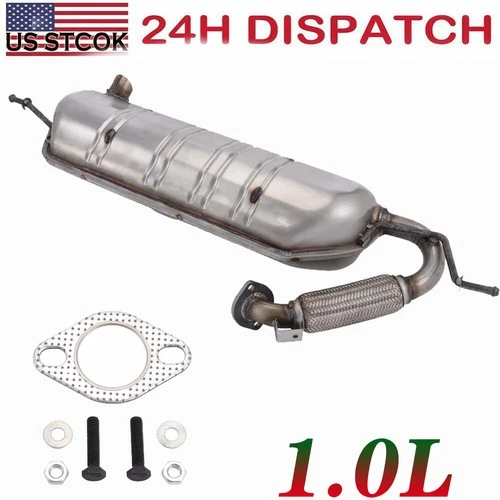 Stainless Steel Rear Exhaust Muffler&Gaskets For Smart Fortwo 1.0L 2008-2015