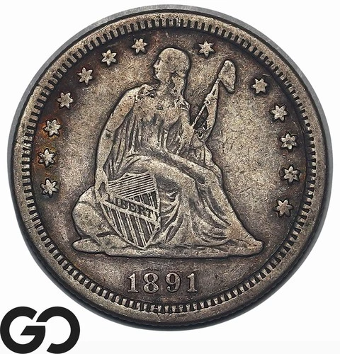 1891-P Seated Liberty Quarter — photo from another recent sale