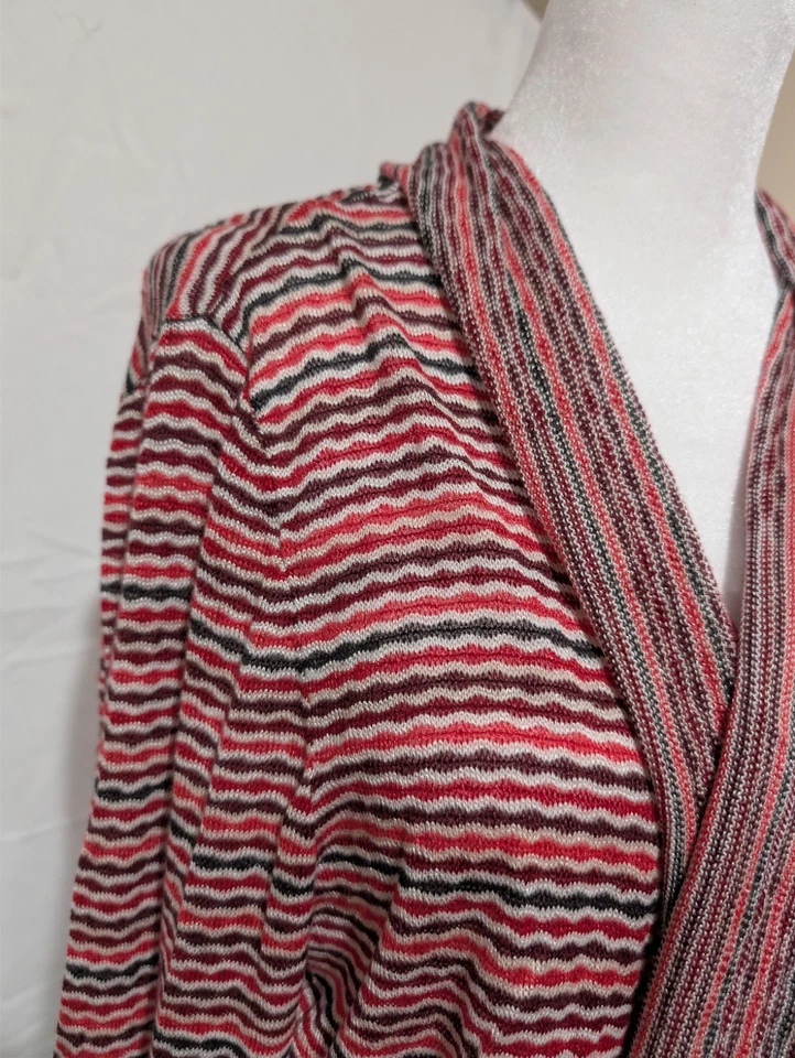 Cárdigan Camisa Top ZOZO Para Mujer Talla XL Boho Geométrica Rayas Rojo Frente Abierto Nuevo con Etiquetas Foto 2 de 4