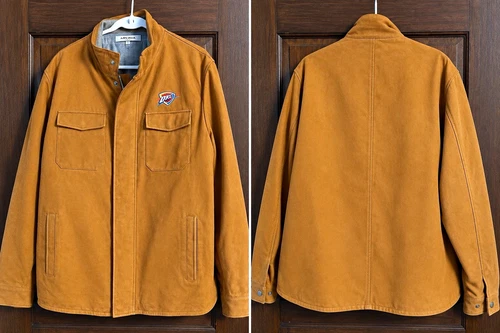 Peter Millar Crown Suede Brown Jacket XL Button Lined Pockets OKC Thunder NWT - product listing photo