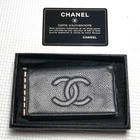 CHANEL Caviar Skin Key Case w/Box Guarantee Card Serial Seal Leather Used Authen