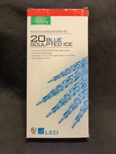 Living Solutions Holiday 20 Ct Blue Sculpted Ice Christmas Lights
