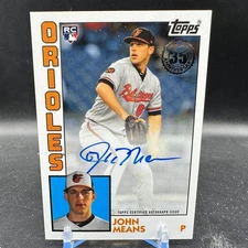 John Means Auto 2019 Topps Update 1984 Variation #84A-JME Rookie Card Orioles