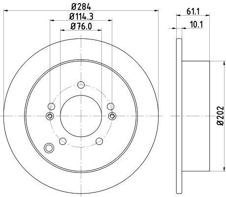HELLA 8DD 355 111-421 BRAKE DISC Rear (PAIR)