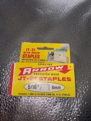 Vintage Arrow Staples for J-21 J-21C Tacker Electric Stapler 5/16'' 1000/Box NOS