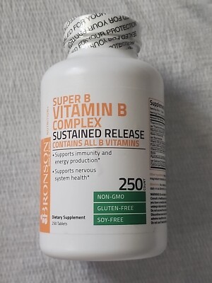 Bronson Vitamin B Complex (Vitamin B1, B2, B3, B6, B9 - 250 Count Exp 7-25