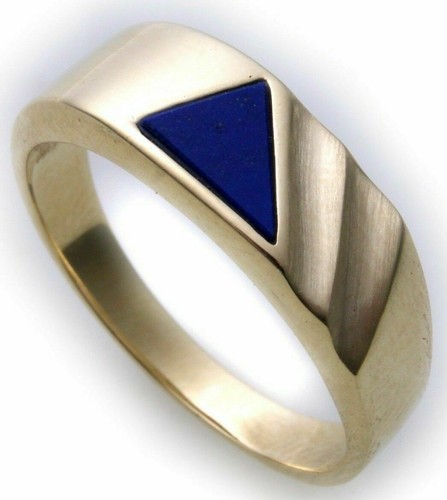 Anillo de Hombre Oro Genuino 333 Auténtico Lapislazuli Todos Piedras Posible 8kt - Imagen 4 de 102