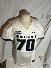 Utah State Aggies Game Worn #70 White Nike Jersey Size XL Shows Game Wear